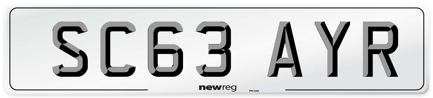 SC63 AYR Number Plate from New Reg
